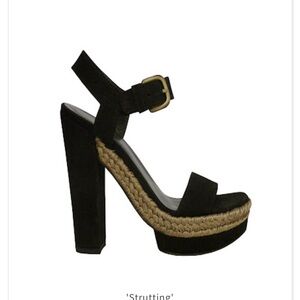Black Platform Heel Sandals